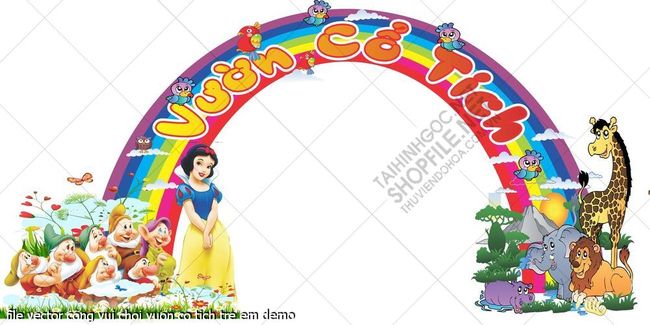 file vector vom cong vui choi vuon co tich tre em